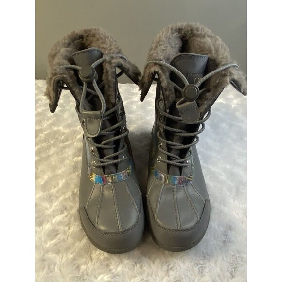 UGG 1120934K BUTTE II CHROMATIC Gray Snow Boots Size 4 Fleece Lined Warm - Picture 3 of 10